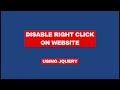 Disable Right Click on Website Using JQuery - How To Code School