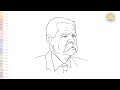 Alexei Maximovich Peshkov drawing easy | Art tutorial | How to draw Maxim Gorky face step by step