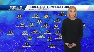 Black ice is possible Saturday morning  in Alabama, temperatures remain cold through the weekend