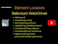 Element Locators in Selenium WebDriver
