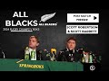 ALL BLACKS: Cape Town Test: Post match presser with Scott Robertson & Scott Barrett