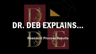 Dr. Deb Explains: Research Project Results