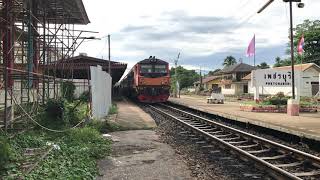 รถไฟไทย SRT ขบวนรถธรรมดาที่251ธนบุรี-ประจวบคีรีขันธ์ ALSTHOM4307ออกจากสถานีรถไฟเพชรบุรี