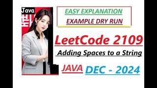 Adding Spaces to a String | Leetcode 2109 | Java Code | Developer Coder