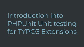 PHPUnit Introduction