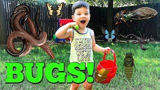 Caleb And Mommy Play Outside and Find REAL BUGS! Pretend Play with Insects!