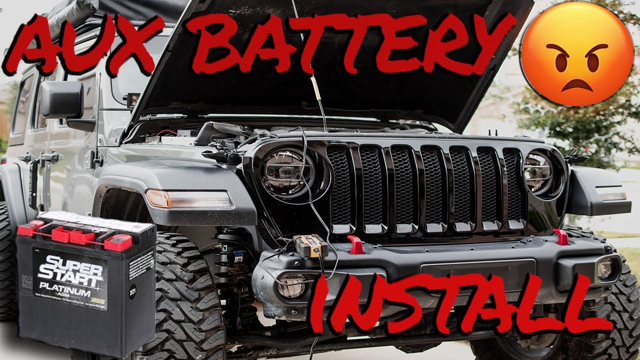 Jeep Wrangler JL Aux Battery Install - YouTube