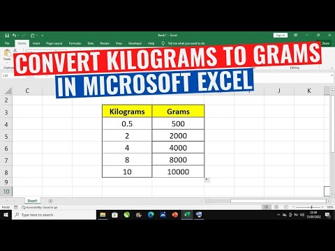 How To Convert Kilograms to Grams in Excel