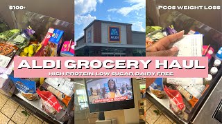 ALDI HAUL: pcos weight loss grocery shopping 🥗 | affordable $100 of groceries in 2023