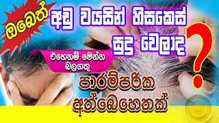 🔴👨‍🦳අකලට හිසකෙස් සුදු වෙනවට 100% සාර්ථක පාරම්පරික අත්බෙහෙත්  වර්ග 2ක් |A remedy for graying hair