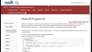 NPTEL 2024 PROBLEM SOLVING THROUGH PROGRAMMING IN C WEEK 6 PROGRAM 2