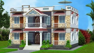 ৪ শতক(২.৫ কাঠা) জায়গায় ৬/৭/৮ বেডরুমের বড় duplex বাড়ি তৈরির ডিজাইন !!