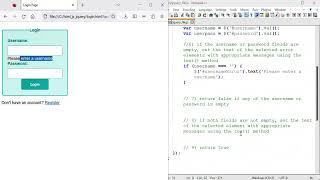 jQuery 10: Client-side validation using jQuery for the login form (onsubmit event)