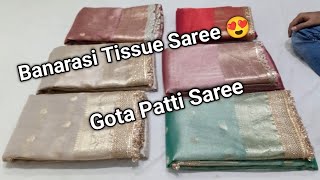 Premium Banarasi Organza Tissue Sarees With Gota Patti Work | Best Trending Sarees In India | #Trend