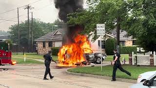 Motorcycle Crash Car Fire - Garland, Texas - May 24th, 2024