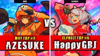 GGST | AZESUKE (May) VS HappyGRJ (Elphelt) | Guilty Gear Strive High level gameplay