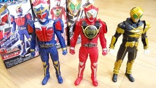 鎧武ウィザードアームズ バロンオーズアームズ 仮面ライダービースト ソフビヒーロー 仮面ライダー斬月・真 見参編 レビュー！全5種 仮面ライダー鎧武(ガイム)