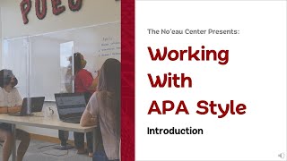 Intro to APA Workshop