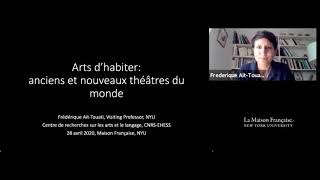 Arts d’habiter : Anciens et nouveaux théâtres du monde by Frédérique Aït-Touati