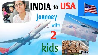 India to USA flight journey single mom with two kids |  journey from India to USA | USA Telugu vlogs