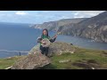 Caitríona Lagan entertaining visitors at Sliabh Liag Cliffs