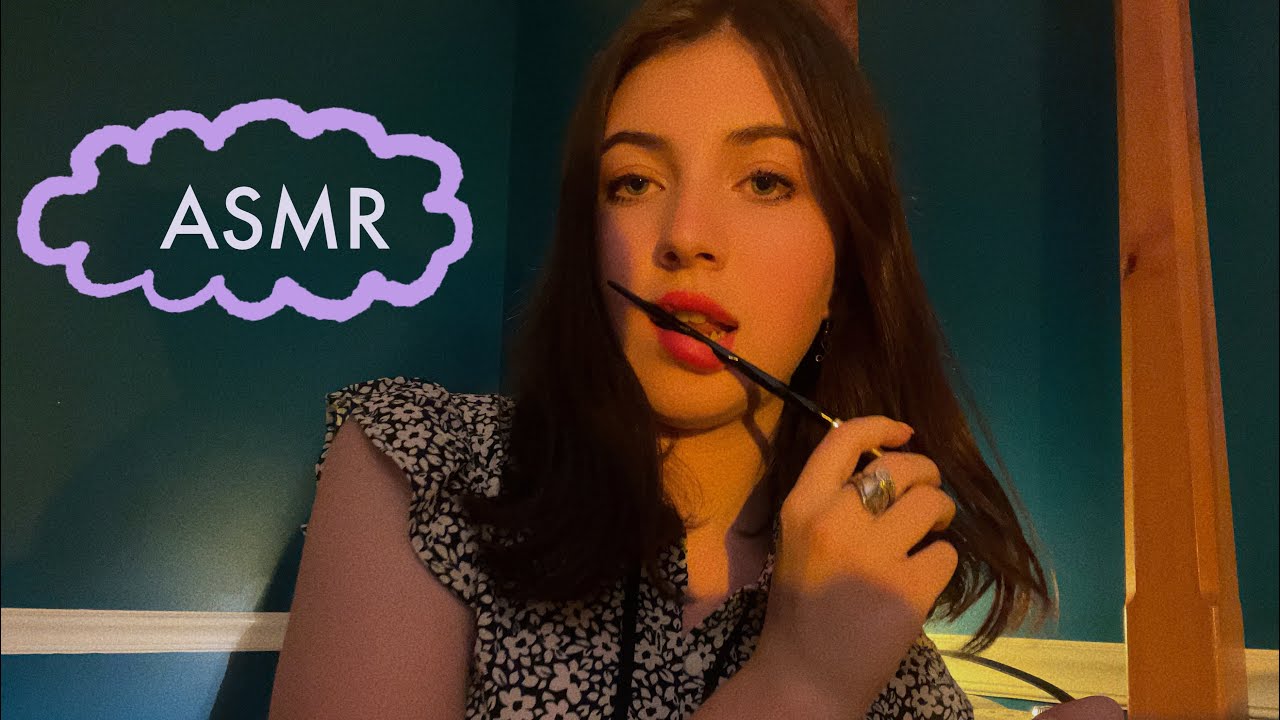 ASMR Doing Your Eyebrows (spoolie Nibbling + Mouth Sounds) - YouTube