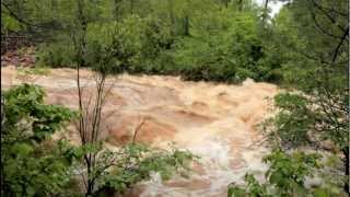 Amity Creek, Lester Park: View from trail by 1st bridge, Duluth Flood 2012 V1430E
