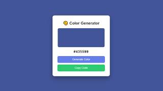 🎨 Color Generator using HTML CSS JavaScript | Random Color Generator with Copy Code