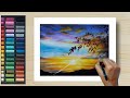 Tips to Draw REALISTIC 😱 Colourful Sky CLOUDS with PASTEL (step by step) Tutorial - Soft Pastel Draw