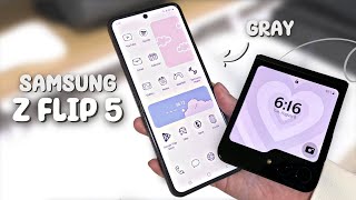 Samsung Galaxy Z Flip 5 Unboxing (Gray 512GB) | Custom Home Screen | Camera Test | Game Test