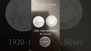 Canadian Sliver Dime Values 1920-1968 #coins #coinrollhunting #silver #canadiancoins #canada