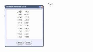 Generating a Sample from a Table of Random Digits