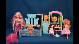 8 Min Satisfying with Unboxing Doll Swimming Pool Playset,Baby Trojan Horse Toy ASMR | Review Toys