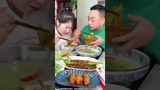 Silly wife My husband put mustard on the chili and #food #funny #mukbang #eat