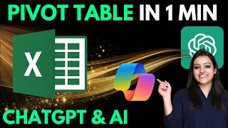 How to create PIVOT TABLE in Excel using ChatGPT \u0026 AI | Microsoft Copilot | Hindi | Ritika AI