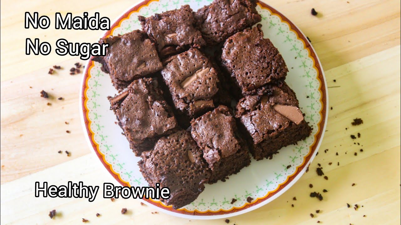 Healthy Chocolate Brownie Recipe | No Maida, No Sugar, Gluten Free ...