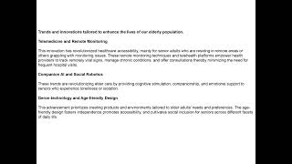 Revolutionizing Elder Care Future Innovations And Technological Advancements