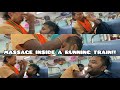 Massage inside the train!!! BENGAL BIHARI MASSAGE!! 2 strange sticks !! ASMR !! Head massage!