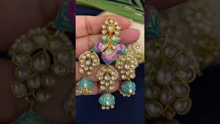 Ameena Flower Drop Jhumki | Elegant Blue Colour Jhumka | Swabhimann Jwellery