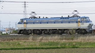 2016/04/08 夕方5時台の貨物列車 【5099レ】EF66-132[吹]牽引 大谷川踏切