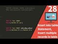 Insert into table statement, Insert multiple records in a table Query in SQL
