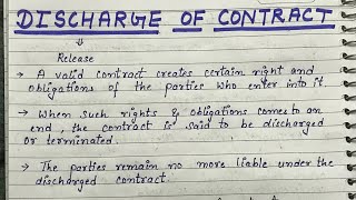 Discharge Of Contract || Part-1 || Indian Contract Act 1872