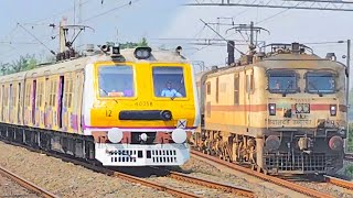 Dangerous 130Kmph WAP 7 Gurumukhi SF+Shahid Exp+Jammu Tawi Exp+Howrah Galloping Local Crossing IR