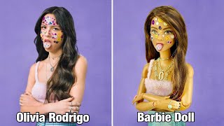 DIY Olivia Rodrigo Look For Your Barbie Doll! SOUR Album Cover - Fuzzy Top| Skirt| Jewelry| Nails