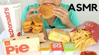 ASMR McDonald's Cheeseburger, McNuggets and Strawberry Pie EATING SOUNDS