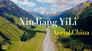 Aerial China of the XinJiang YiLi ,4K ultra,soothing music, and relaxing mood