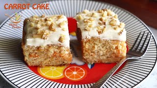 Carrot cake recipe | Eggless Carrot Cake with Cream Cheese Frosting