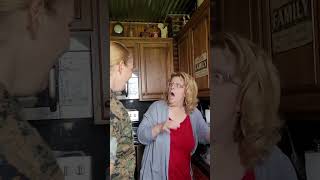 Mom's reaction to Marine's surprise homecoming is infectious | Militarykind #Shorts