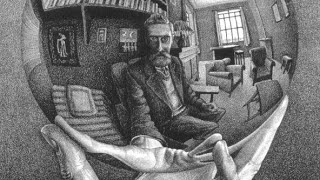 Hand with Reflecting Sphere, Self-Portrait in Spherical Mirror by M.C. Escher
