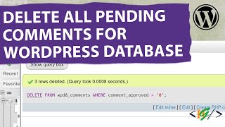How to Delete All Unapproved Comments in WordPress Database using phpMyAdmin | Pending Comment